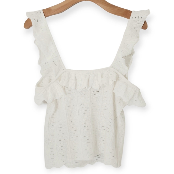 Guess Elia Sleeveless Ruffled Top size Med - Picture 3 of 6